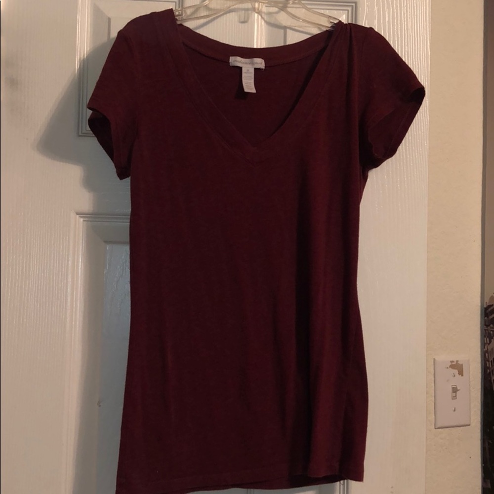 Ambience appeal V-neck maroon shirt